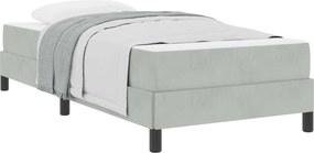 vidaXL Boxrugós ágy matracmal Világosszürke 90 x 190 cm szövet