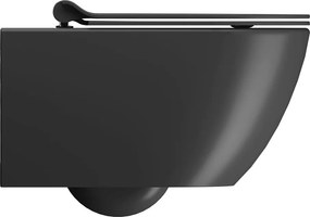 GSI, PURA fali WC csésze, Swirlflush, 55x36 cm, fekete dupla matt, 881526