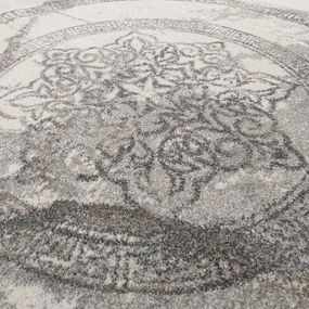 Kerek szürke szőnyeg mandalával Szélesség: 200 cm | Hossz: 200 cm