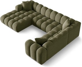 Zöld zsenília sarokkanapé (jobb oldali-U alakú) Treno – Cosmopolitan Design