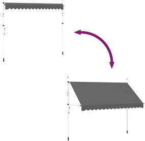 kézzel feltekerhető antracit napellenző 350 cm