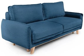 Kék kordbársony kinyitható kanapé 218 cm Tori – Bonami Selection
