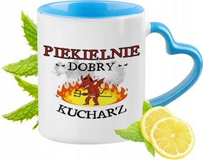 Szakácsnak Kék Bögre Szív Alakú Füllel Ajándék