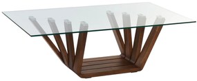 Modern design dohányzóasztal diófa üveg