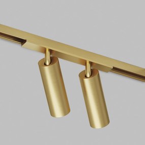 DK/EU-5742-SB Shine Track light, SPOT 3000 series, D35*H100, LED, 48V DC, 8W*2 , RA≥90, 3000K, IP20, satin brass color, aluminum — DK/EU-5742-SB