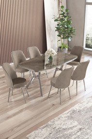 Lena étkezőgarnitúra, antracit-króm, 160 cm – TR240CHR2891