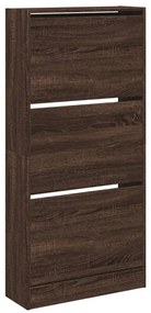 barna tölgyszínű szerelt fa cipőszekrény 60x 21 x 125,5 cm