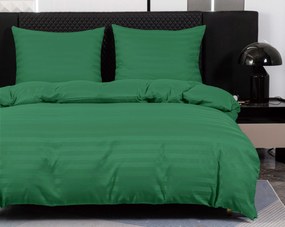 Szállodai mikroszálas ágyneműhuzat JASMINE sötétzöld - 2 cm csíkos Ágyneműhuzat mérete: 2 db 70 x 90 cm | 200 x 220 cm