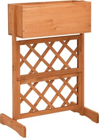 vidaXL narancssárga tömör fenyőfa rácsos kerti ültetőláda 45x30x74 cm