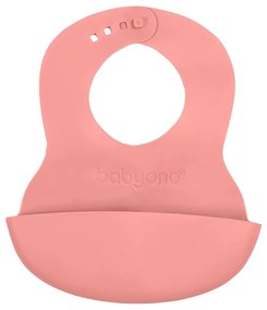 Állítható műanyag előke Baby Ono zsebbel rózsaszín