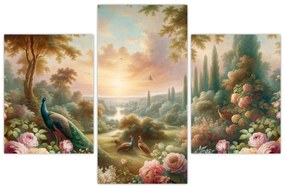 Kép - Pávák a kertben (90x60 cm)