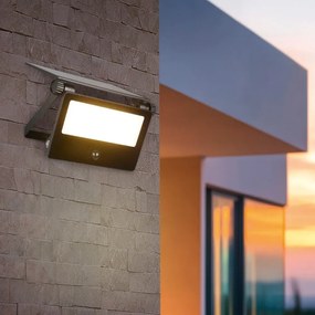 Napelemes LED fali kültéri lámpa mozgásérzékelővel (magasság 15,5 cm) Moura – Trio