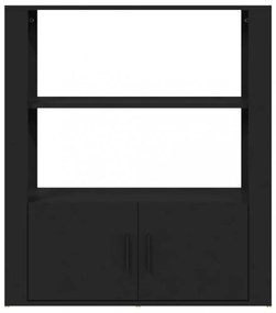 fekete szerelt fa tálalószekrény 80x30x90 cm