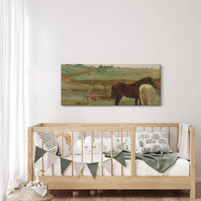 Kép - Edgar Degas, Horses in a Meadow, reprodukciók (120x50 cm)