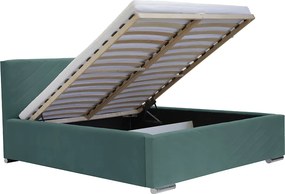 Kárpitozott ágy tárolóval és COOL matraccal 160x200 cm Menta