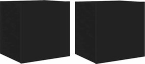 vidaXL 2 db fekete fali TV-szekrény LED-világítással 40,5x35x40 cm