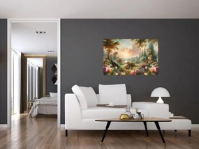 Kép - Pávák a kertben (90x60 cm)