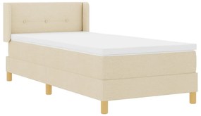Boxspring Ágy Matrac – Krém, 90 x 200 cm, Szövet