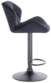 HR111W Fekete modern velúr szék fekete lábbal