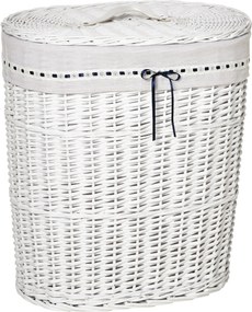 HOMCOM Rattan Mosókosár Fedéllel, Mosásra Használható Belső Táska, 15kg Szennyes Ruhát Tart | Aosom