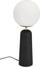 Fekete fém asztali lámpa üveg búrával (magasság 51 cm) Delphine – Bizzotto