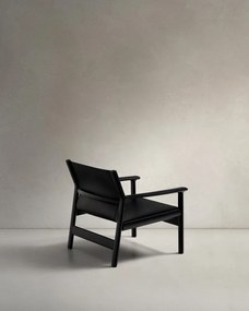 Fekete bőr fotel Jan – Kave Home