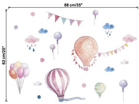 PIPPER | Falmatrica"Repülő lufik 2" 88x62 cm