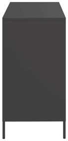fekete hidegen hengerelt acél tálalószekrény 101,5x39x73,5 cm
