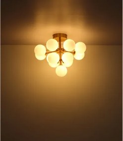 Globo 56143-13ND Mennyezeti lámpa fém matt nikkel, fehér színű üveg gömbök, ø: 560mm, M: 430mm, 13x G9 LED 5W 230V izzók nélkül