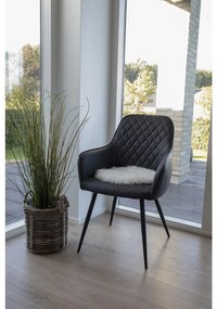 Mesterséges báránybőr ülőpárna, fehér, 35 cm