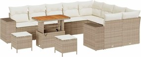 vidaXL Kerti Kanapé Szett párnával tárolóval 12 pcs Beige és krém