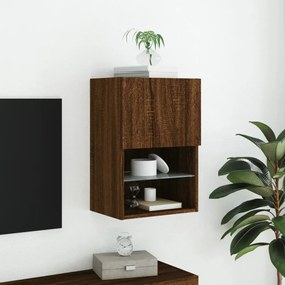 barna tölgyszínű TV-szekrény LED-lámpákkal 40,5x30x60 cm