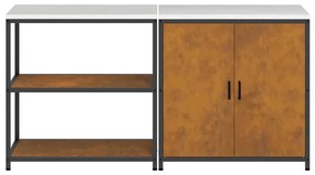 Konyhai Tároló Készlet polcokkal 2 pcs Rozsdás 180 x 50 x 92 cm
