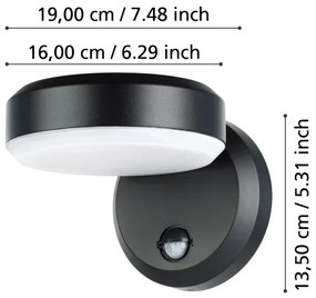 Eglo 900674 - LED Kültéri fali lámpa érzékelővel FORNACI 10,8/230V IP44
