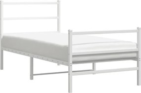 vidaXL fehér fém ágykeret fej- és lábtámlával 90 x 190 cm