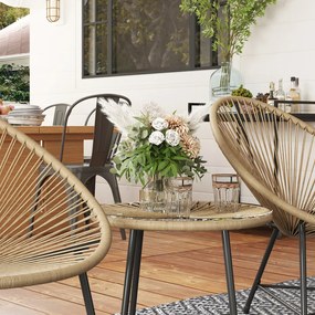 Polyrattan kerti bútor, 2 személyes szett