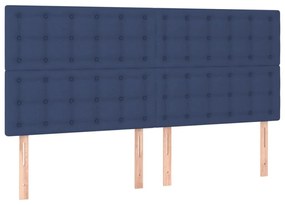 kék szövet ágykeret fejtámlával 180 x 200 cm