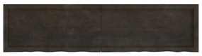 sötétbarna kezelt tömör tölgyfa fali polc 160 x 40 x (2-6) cm