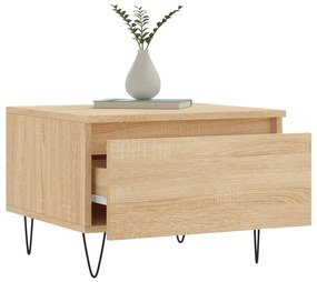 2 db sonoma tölgy szerelt fa dohányzóasztal 50 x 46 x 35 cm