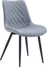 Szék, szürke ekobőr/fekete, HARLAN