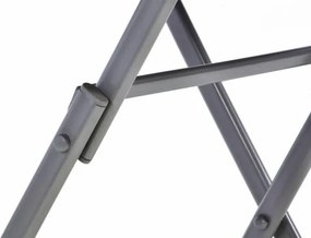 Kerti bisztróasztal üveg lehajtható asztallappal ezüst