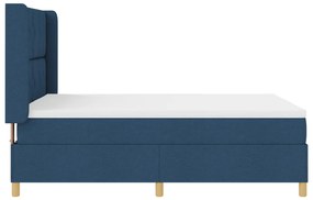 Boxspring Ágy Mattal és Kék LED-del 140x200 cm Szövet