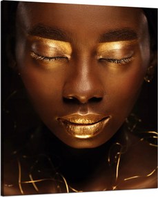 Vászonkép Nő Arc Arany Elemek 80x100 cm Ideális ajándék
