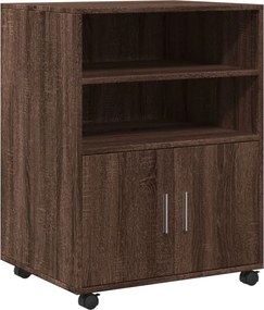 vidaXL barna tölgyszínű szerelt fa kerekes szekrény 60 x 48 x 81 cm