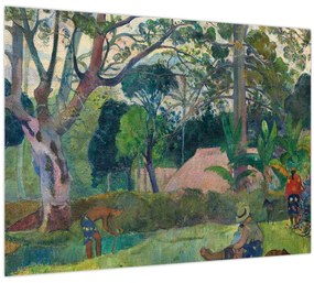 Üveg kép - Paul Gauguin, Te raau rahi (The Big Tree), reprodukciók (70x50 cm)