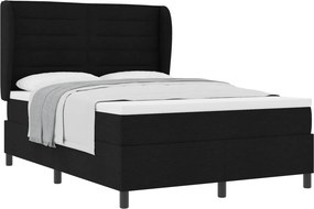 vidaXL Boxrugós ágy matracmal fejtámlával Fekete 160 x 200 cm szövet
