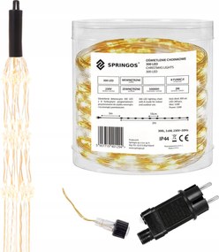 KarĂĄcsonyfa DrĂłt LĂĄmpa 5m FĂŒggöny IP44 300 Led Meleg FehĂ©r