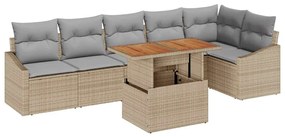 vidaXL Kert étkező szett párnával 7 pcs Barna és szürke