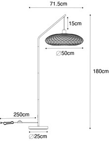 Keleti állólámpa fekete bambuszból - Ostrava