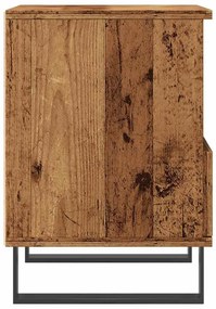 2 db antik fa színű szerelt fa éjjeliszekrény 40 x 35 x 50 cm